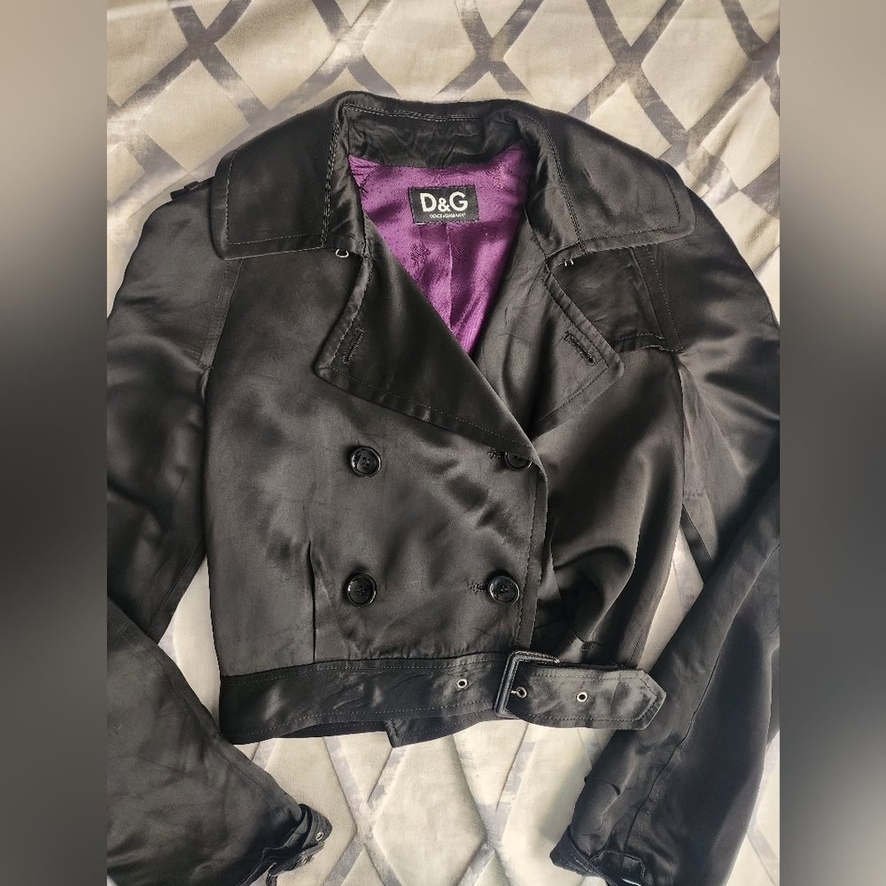 D&G Women's Black Double-Breasted Jacket Blazer, Sz 42 IT, 4-6 US